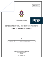 Development of A Continuous Positive Airway Pressure Device: Literature Review
