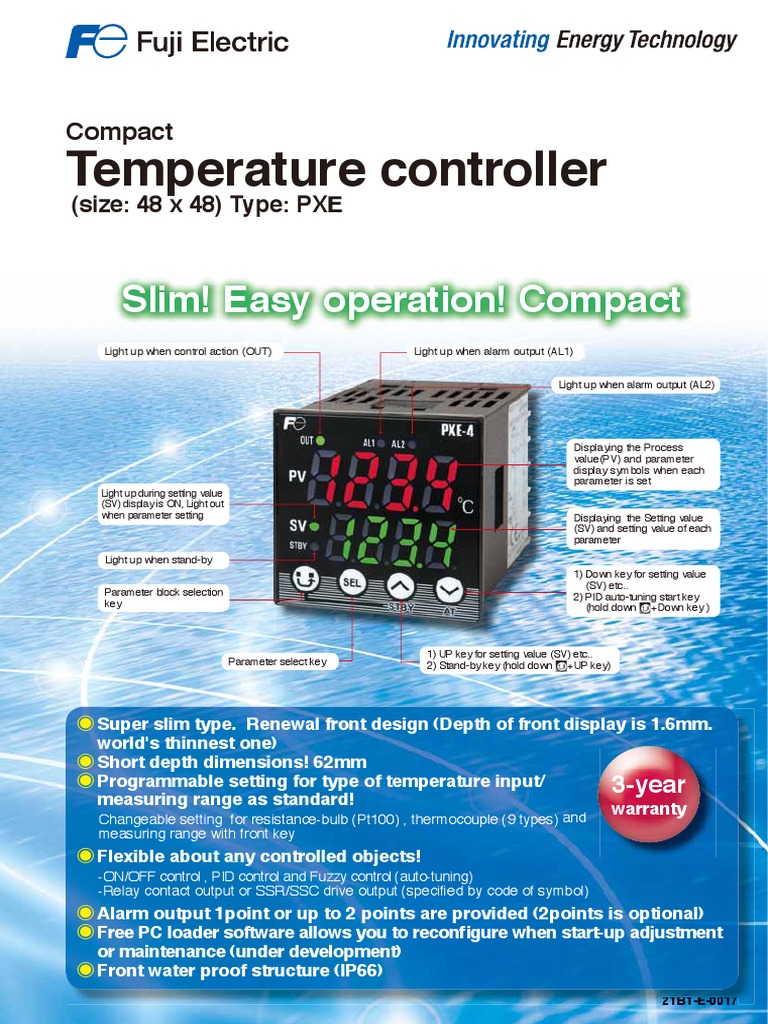Temperature Controller: Slim! Easy Operation! Compact | PDF | Power ...