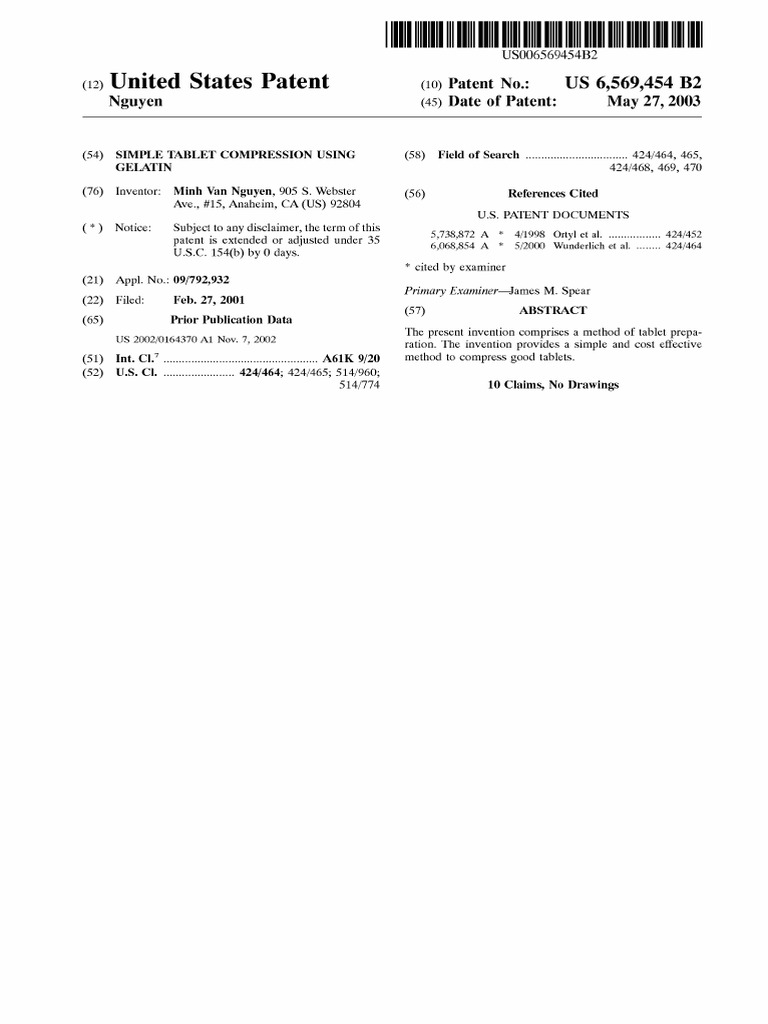 Gelatin-Based Direct Tablet Compression | PDF | Tablet (Pharmacy ...