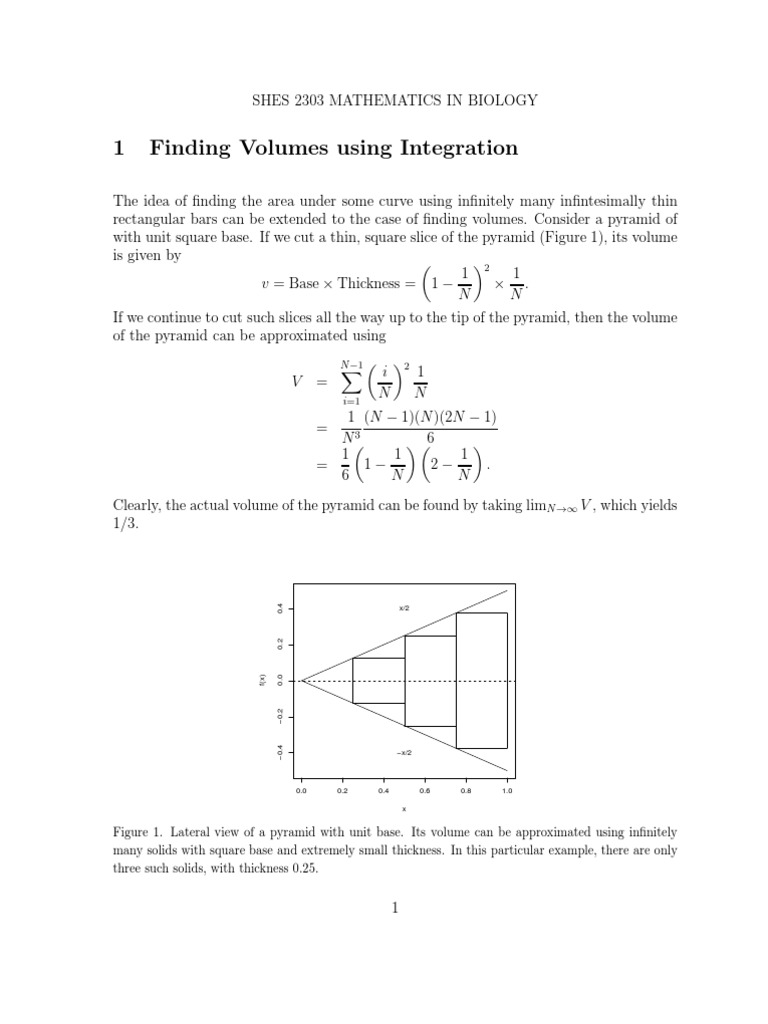 Calculus Techniques in Biology | PDF | Integral | Volume
