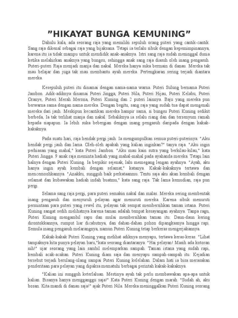 Hikayat Bunga Kemuning Dan Unsur Intrinsik Hikayat Bunga Kemuning Dan Unsur Intrinsik