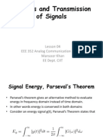 Analysis and Transmission of Signals: Lesson 04 EEE 352 Analog Communication Systems Mansoor Khan Ee Dept. Ciit