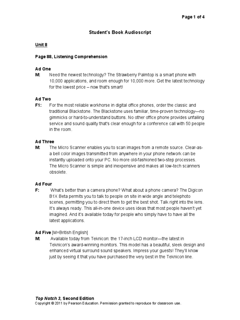 UNIT 08 Stud Book Audio PDF Image Scanner Camera