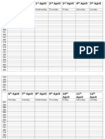 Weekly Timetable Template