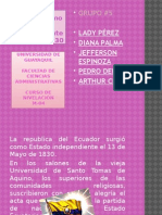 Ecuador como república independiente en el año 1830 GRUPO #5  LADY PÉREZ DIANA PALMA JEFFERSON ESPINOZA PEDRO DEFAS ARTHUR CHÁVEZ UNIVERSIDAD DE GUAYAQUIL  FACULTAD DE CIENCIAS ADMINISTRATIVAS  CURSO DE NIVELACIÓN M-04