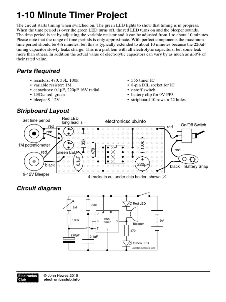 1-10 Minute Timer Project: Parts Required | PDF | Science & Mathematics ...