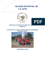 Estudio de Caracterización de RR.SS. del distrito de La Joya 2015