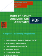 Rate of Return Analysis: Single Alternative: Gra W Hill