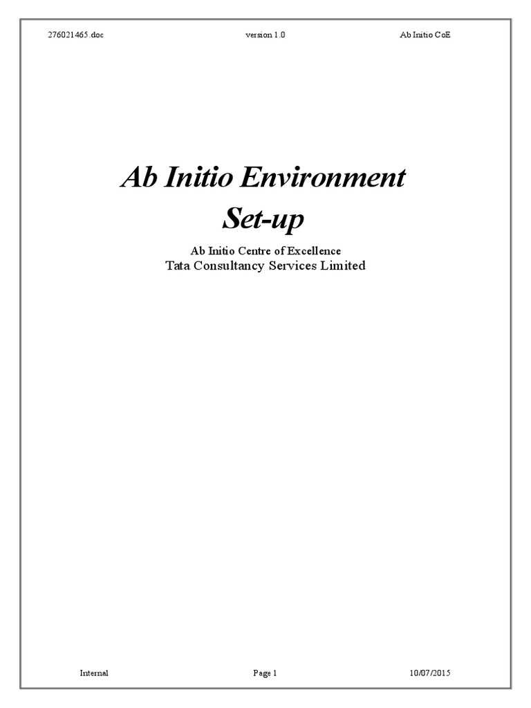 Ab Initio EME Setup Guidelines | PDF | Areas Of Computer Science ...