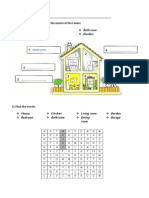 Worksheet identifies rooms and features of a house