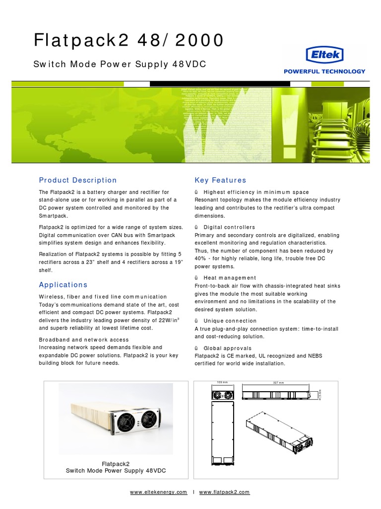Eltek FP2 Rectifier 48V Manual PDF Rectifier Electric Power System