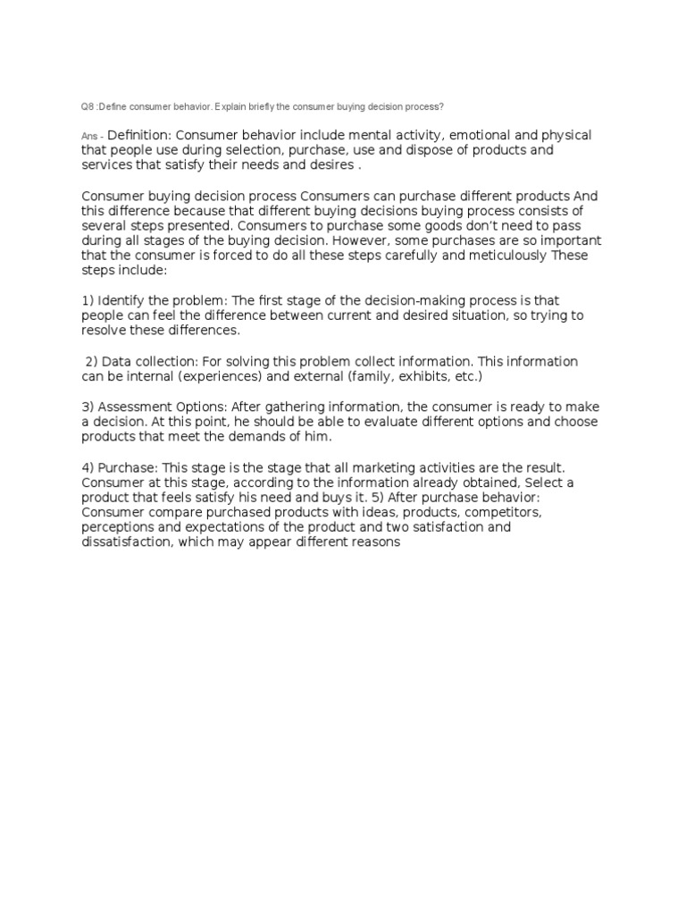Consumer Behavior & Buying Process | PDF