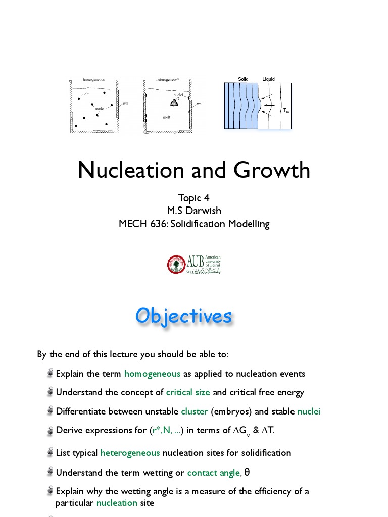 Heterogeneous Nucleation in Solidiﬁcation | PDF