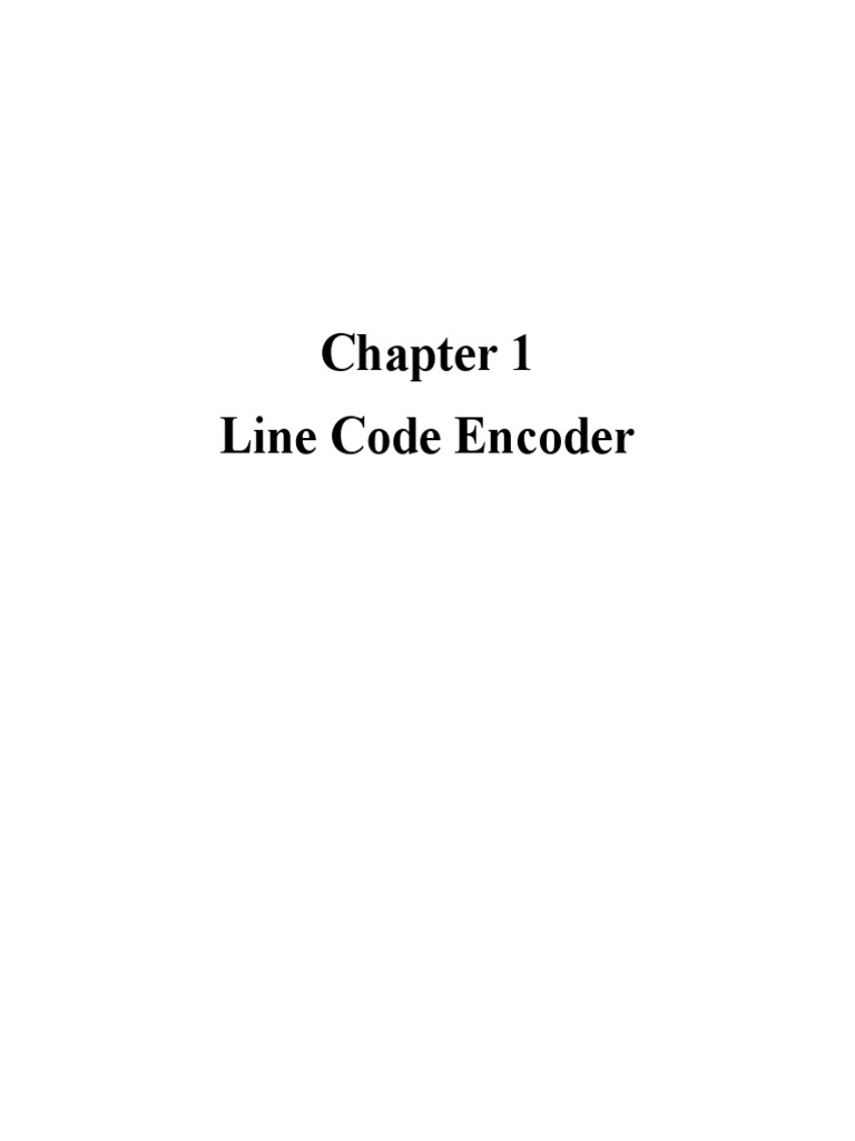 Chapter 1 Line Code Encoder PDF Signal (Electrical Engineering