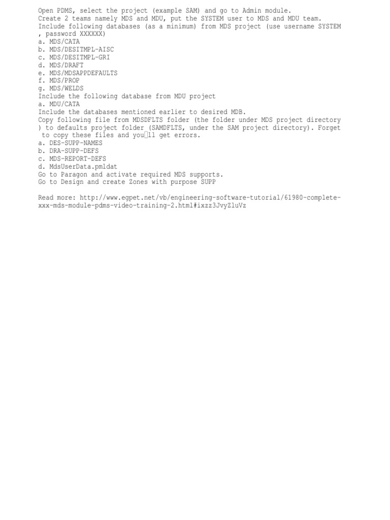 Setup Mds Pdms | PDF