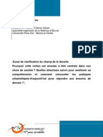 Essai de Clarification Du Champ de La Densité. Analyse de La Théorie Et de La Pratique Urbanistique.