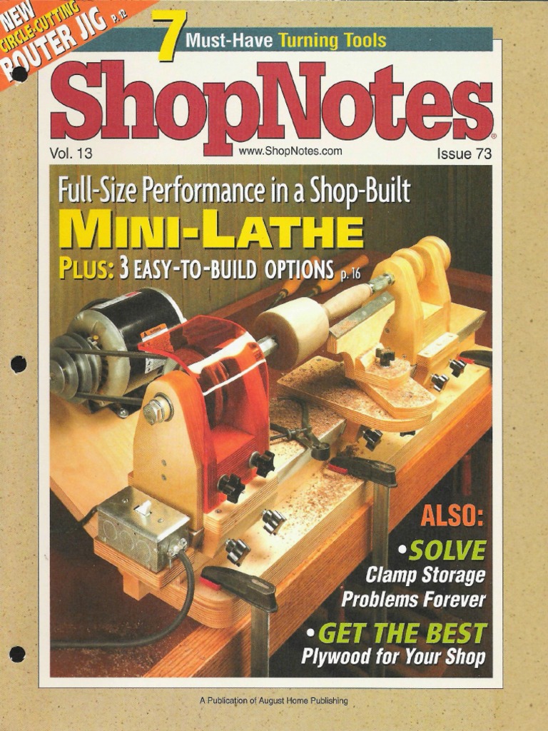 ShopNotes #73 (Vol. 13) - Mini Lathe | PDF