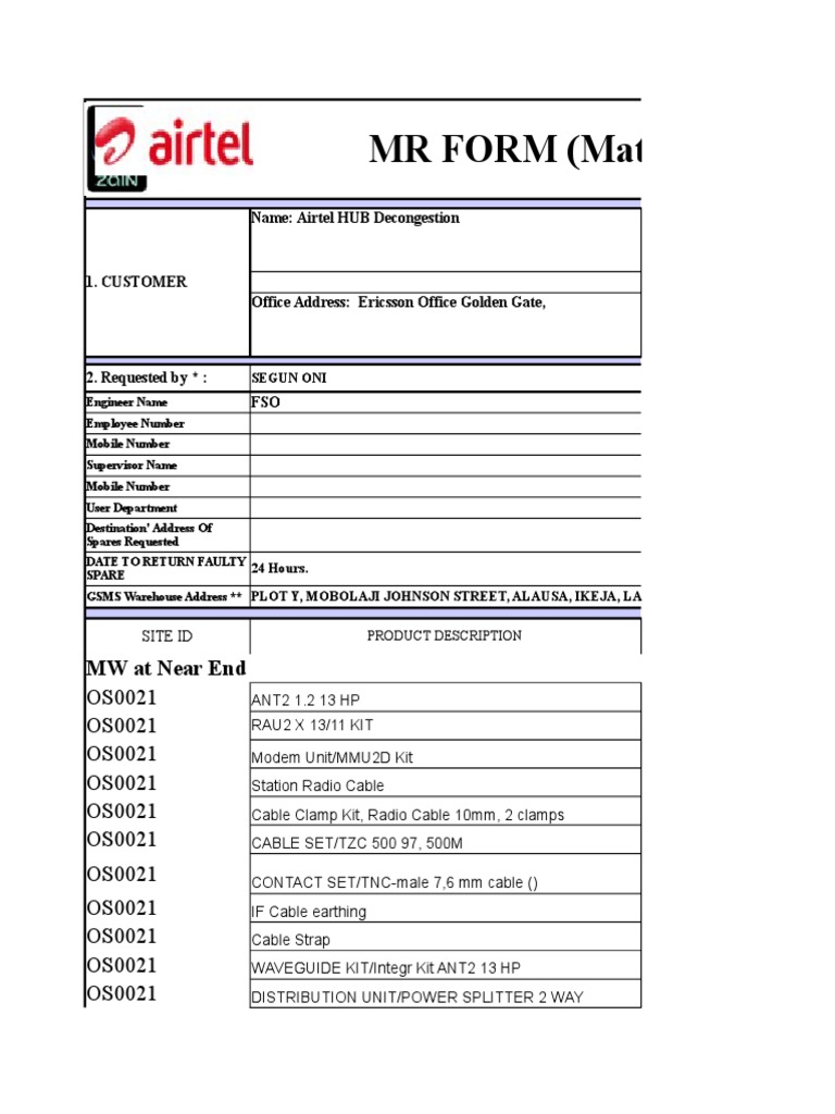AIRTEL ATP FORM Computing