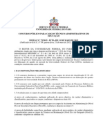 Concurso UFPA para cargos técnico-administrativos