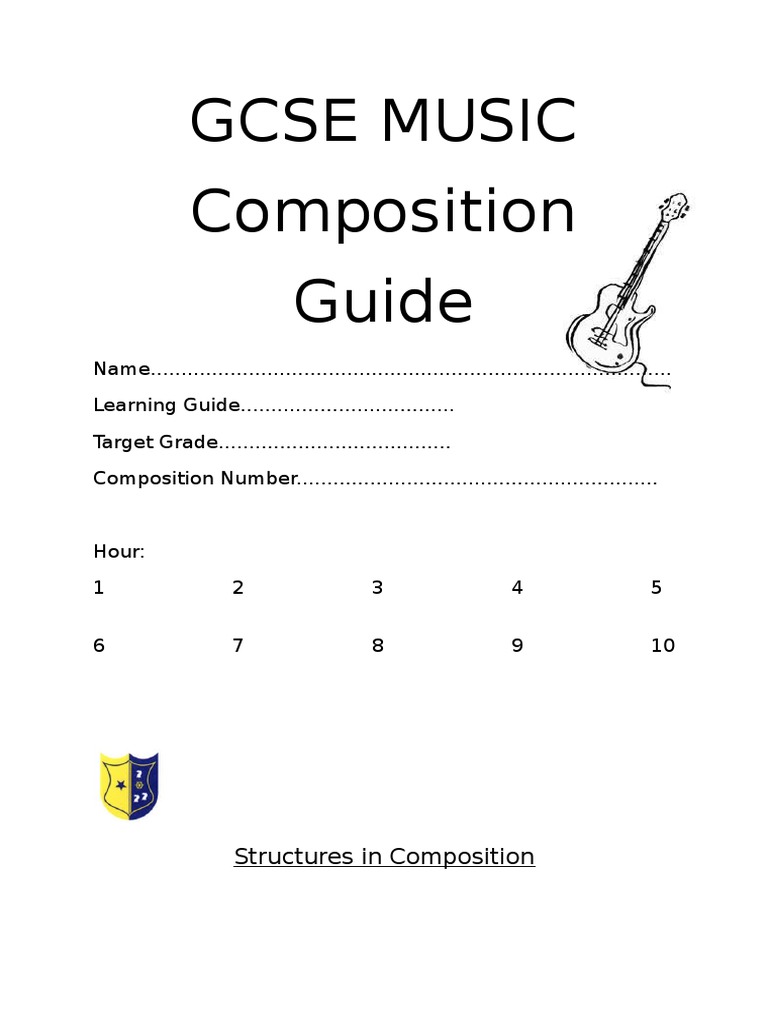 Gcse Music Composition Booklet Musical Compositions Song Structure