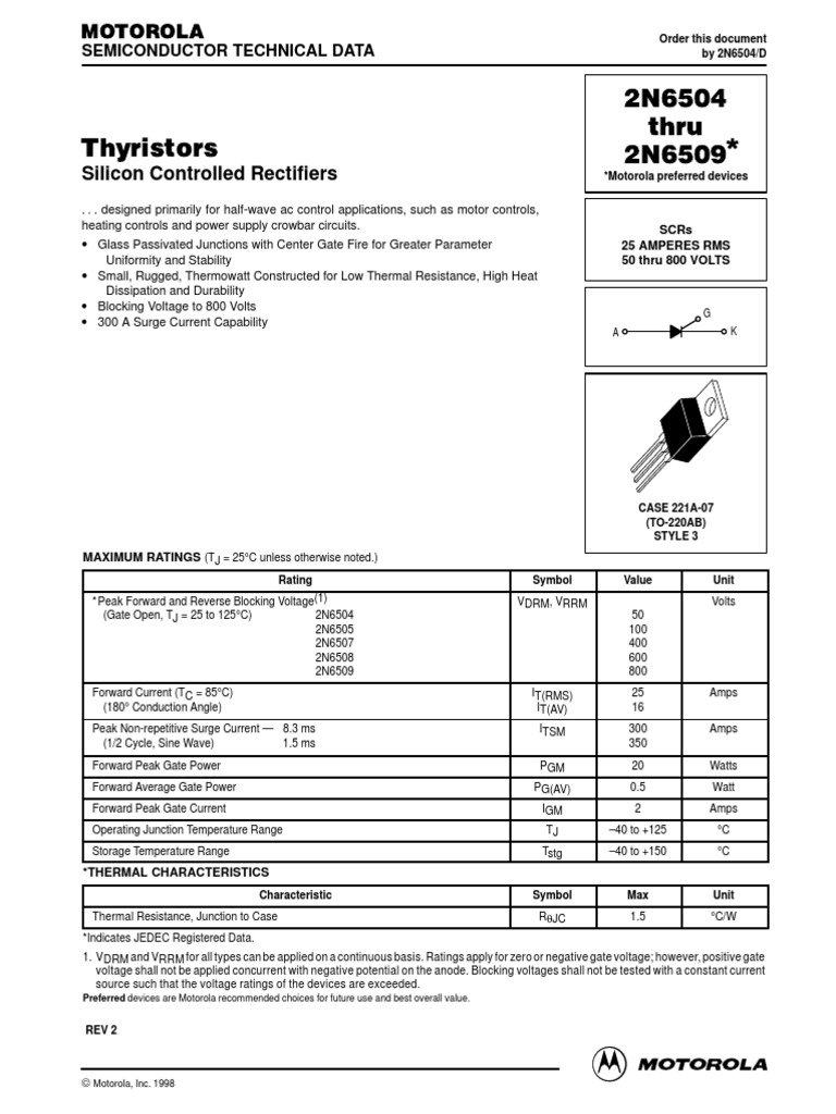 2n6509 Data Sheet | Download Free PDF | Electrical Components ...