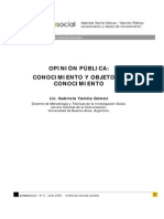 La Opinión Pública Conocimiento y Objeto de Conocimiento - Gabriela Yamila Gómez