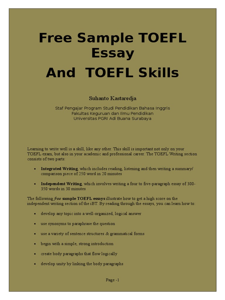 toefl sample independent essays