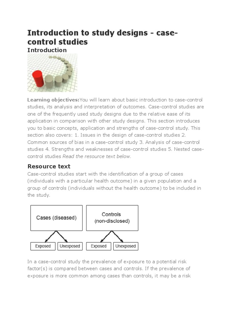 Case Control Study Design PDF Cohort Study Odds Ratio