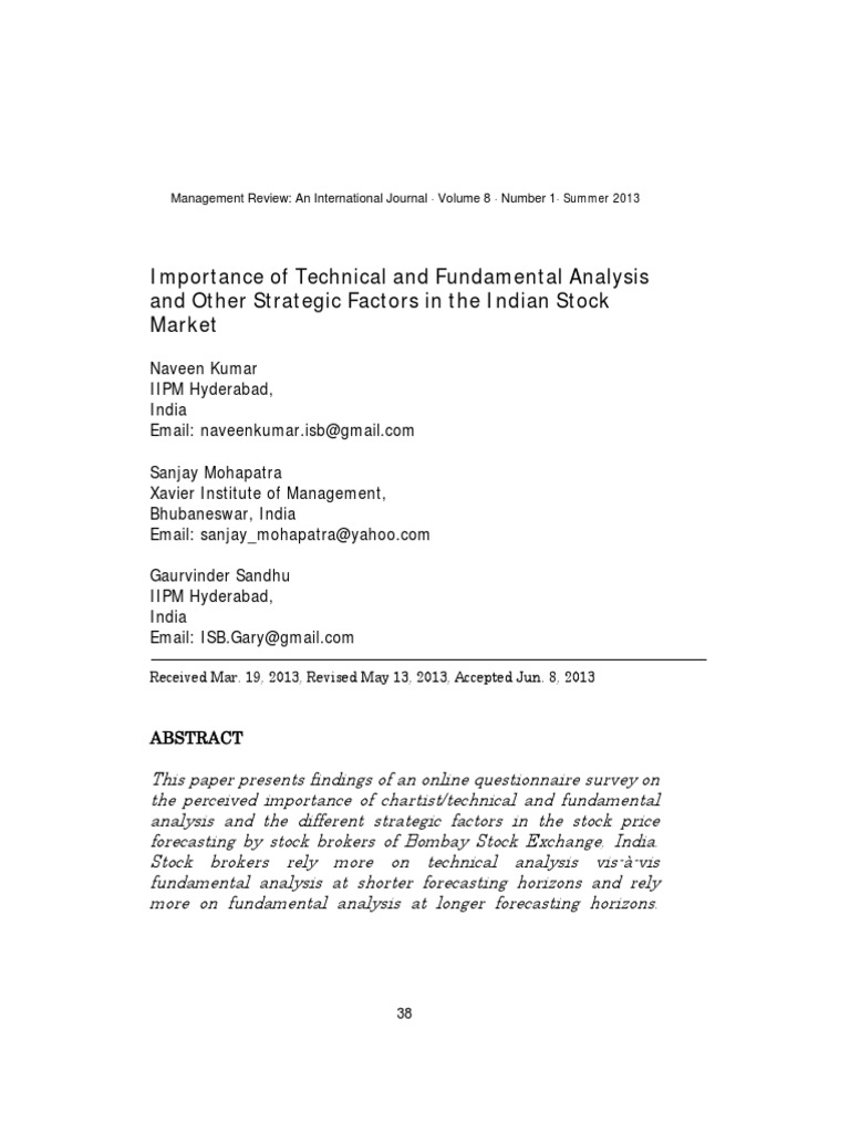 Importance of Technical and Fundamental Analysis and Other Strategic ...