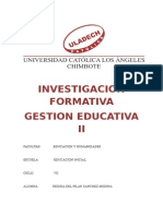 Investigacion Formativa Plan de Mejora