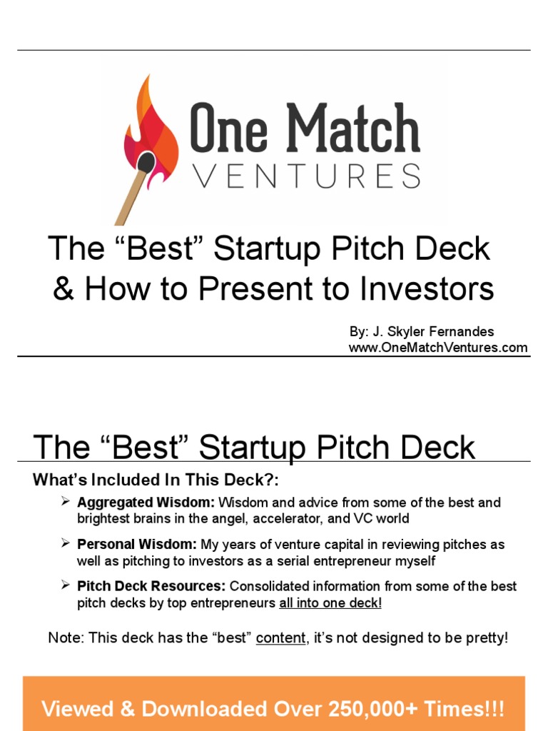 Best Startup Pitch Deck Guide | PDF | Angel Investor | Venture Capital