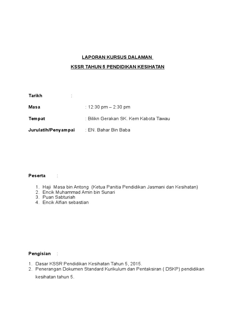 Laporan Kssr Tahun5 Pdf