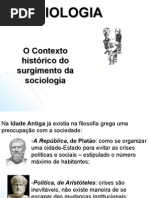 SOCIOLOGIA CONTEXTO HISTÓRICO