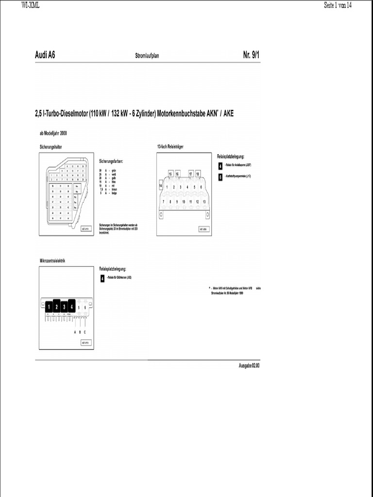 Audi A6 Stromlaufplan