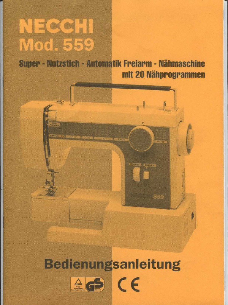 Necchi Mod. 559 Anleitung German Manual | PDF