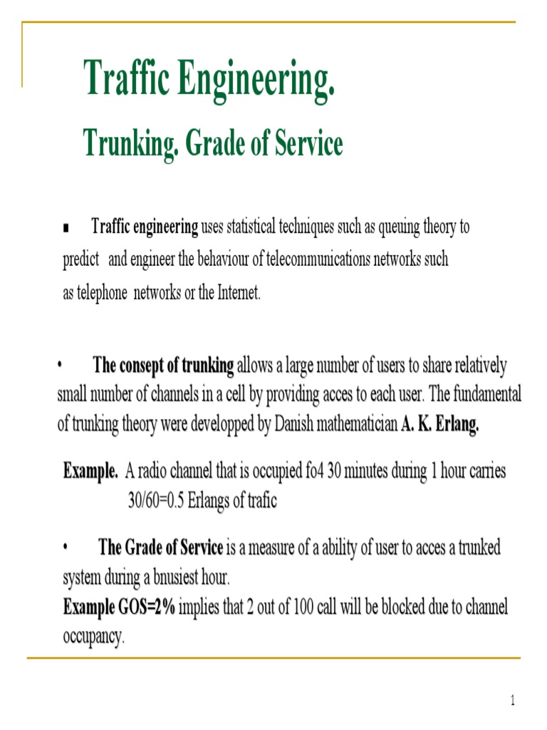 Traffic Engineering and Trunking Basics | PDF | Performance Management ...