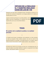 Metamorfosis de La Realidad Mundial y Nuestra Realidad Peruana