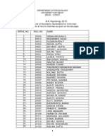 DU M.A. Psychology Entrance Exam Result 2015