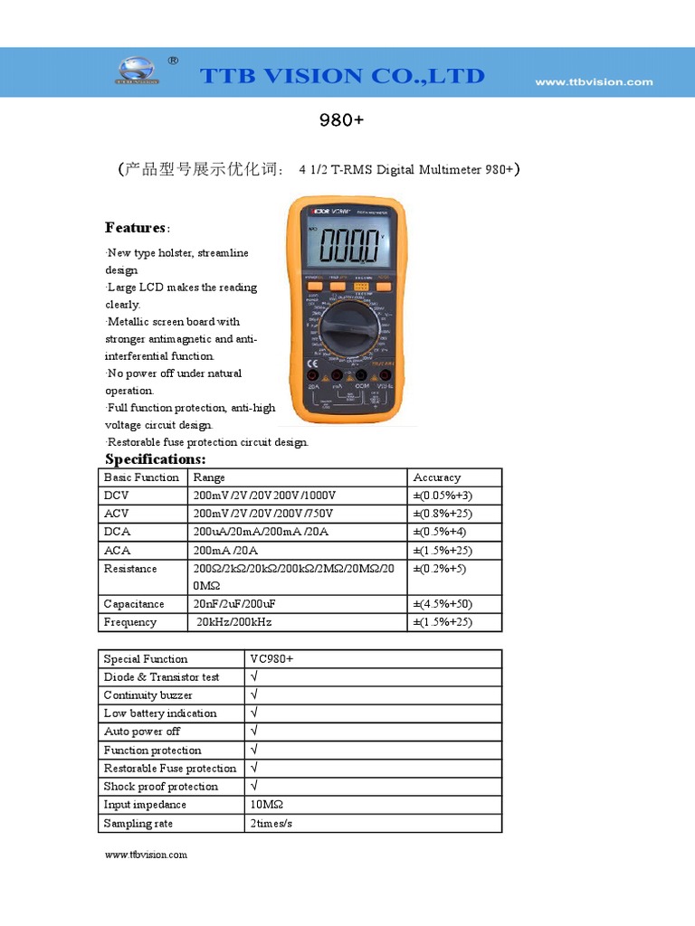 980 - Specification | PDF | Home & Garden | Computers