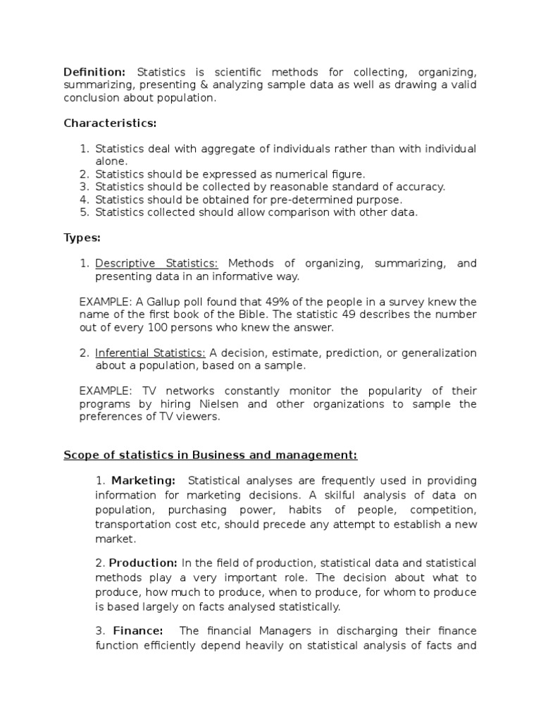 Statistics-Scope and Limitations | PDF | Statistics | Employment