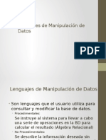 Lenguajes de Manipulacion de Datos y Algebra Relacional