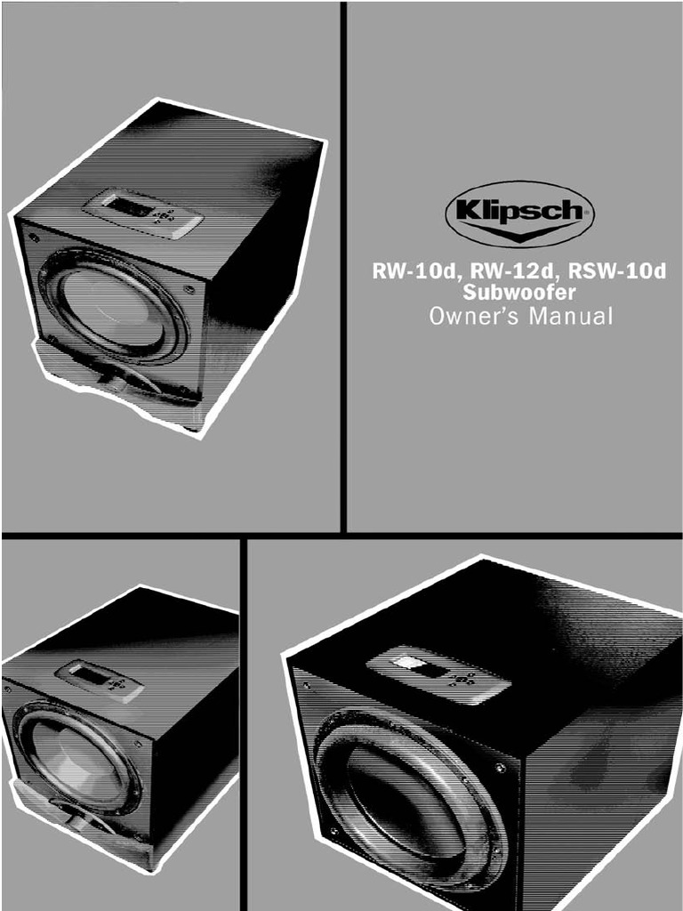 Klipsch RW 10d Subwoofer Manual | Computer Keyboard | Electronic Filter