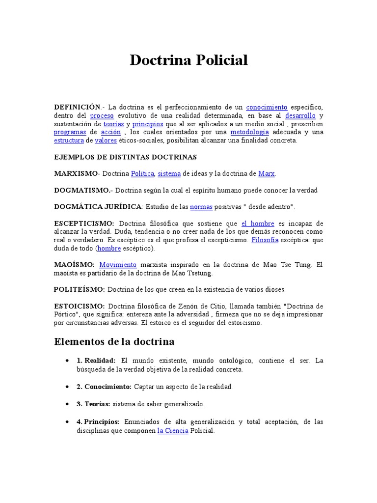 Doctrina Policial Policía Ciencia