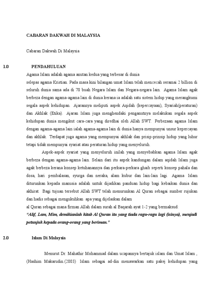 Cabaran Dakwah Di Malaysia Pdf