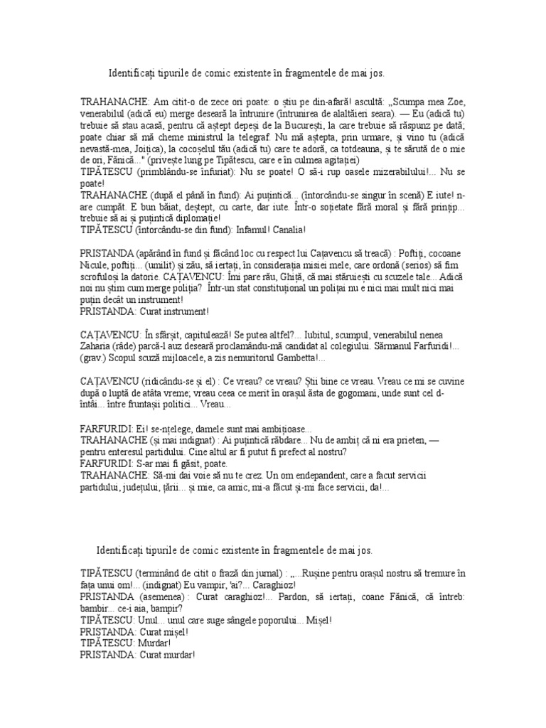 o Scrisoare Pierduta Fragmente