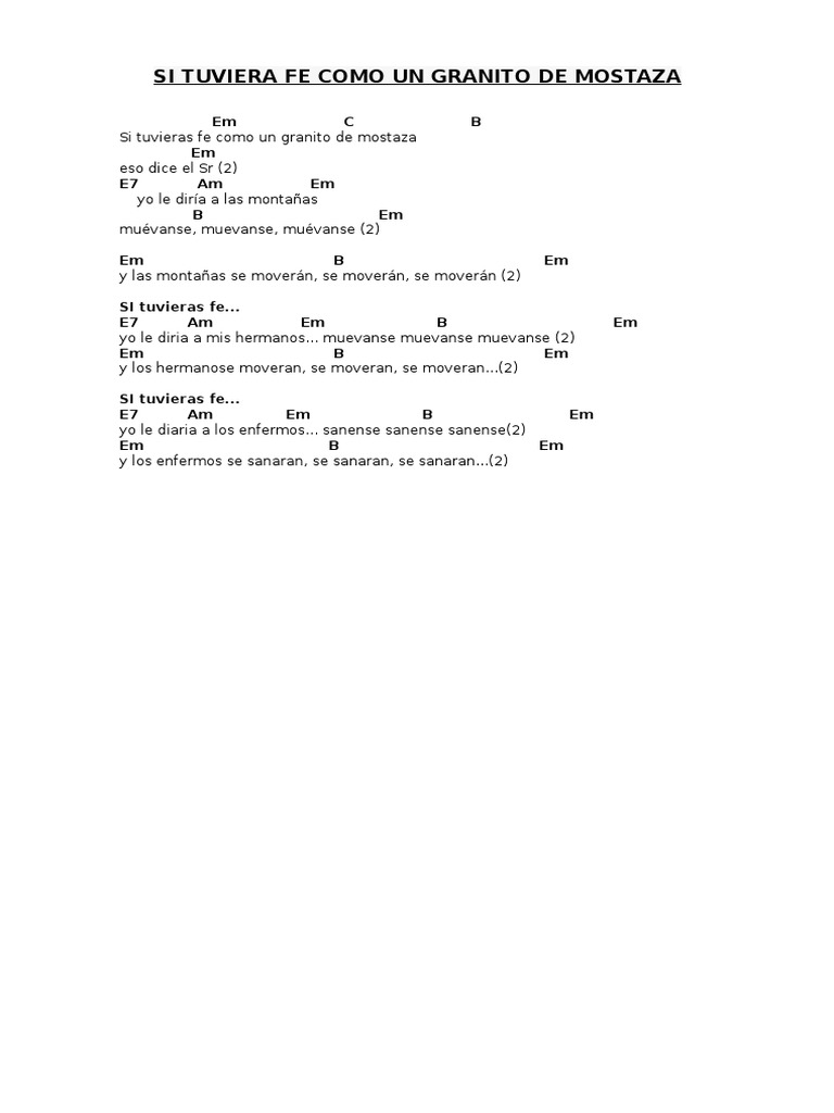 Si Tuviera Fe Como Un Granito De Mostaza Pdf