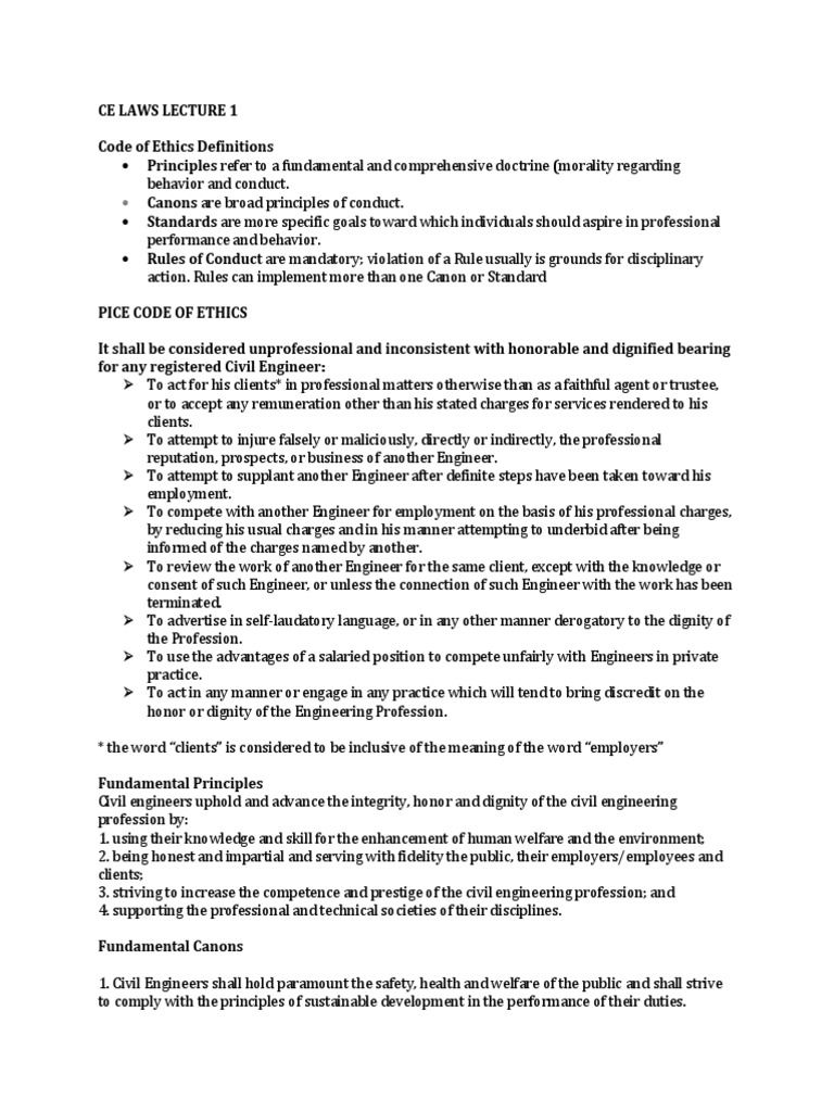 Ce Laws Lecture 1 Engineer Consultant
