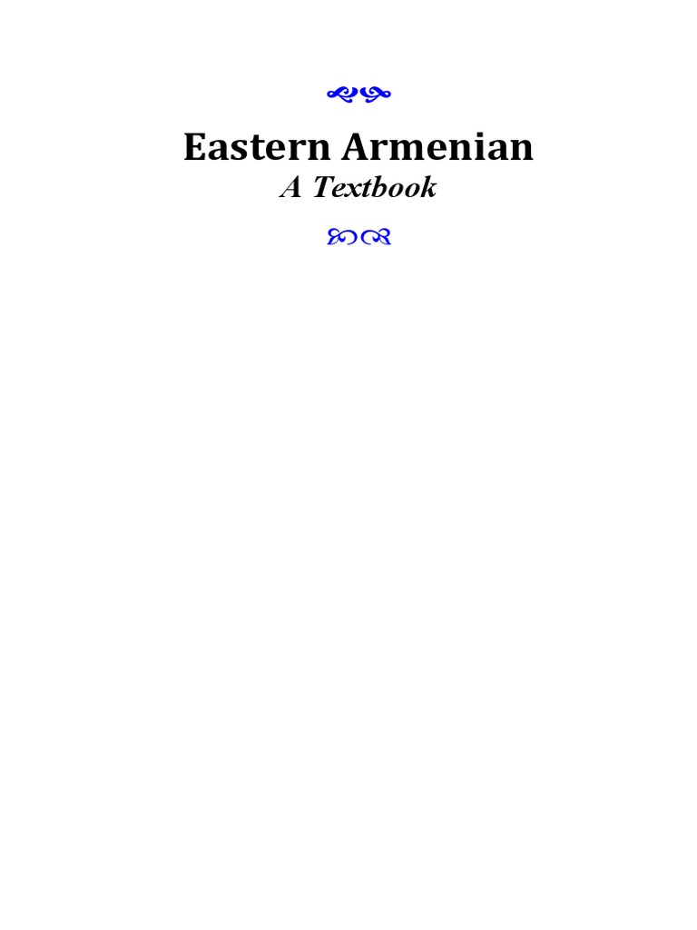Eastern Armenian Textbook Pdf Grammatical Number Verb