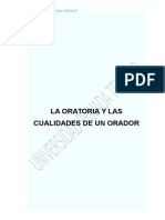 Monografía. La Oratoria y Las Cualidades de Un Orador