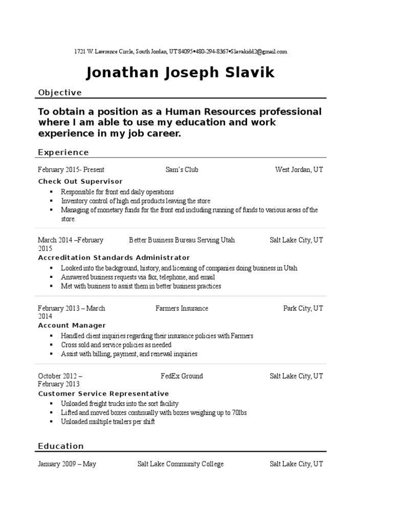 Resume 4 | PDF | Utah | Business